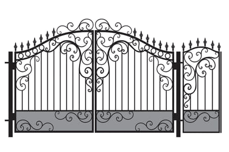 Сварные ворота с элементами ковки в Калининграде